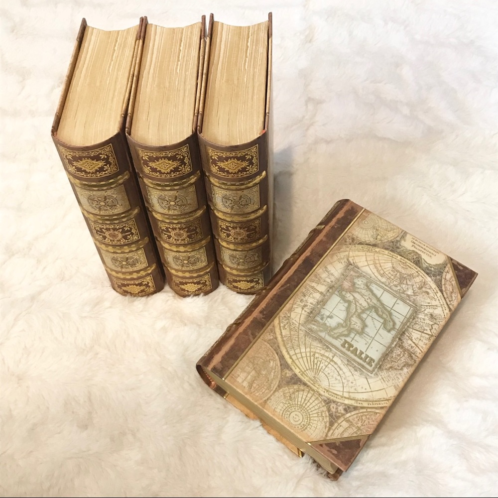 HP 🎉 Decorative Italie Map Book Boxes